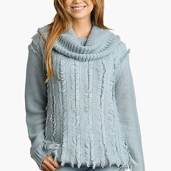 Umgee EYELASH FRINGE COWL NECK SUPER SOFT OVERSIZED SWEATER small - Picture 1 of 7